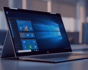 Laptop showing windows 10